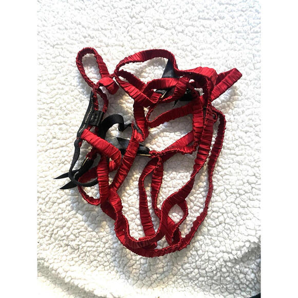 Kiki de Montparnasse Red Satin Silk Garter Belt Suspenders One size Fits All main image 6